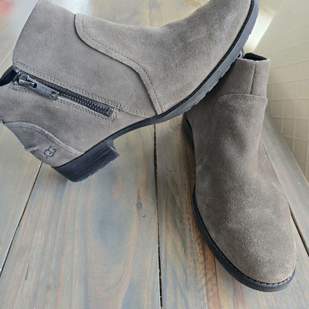 UGG Auero II Waterproof Suede Slate Gray Ankle Boots Women's US 7.5